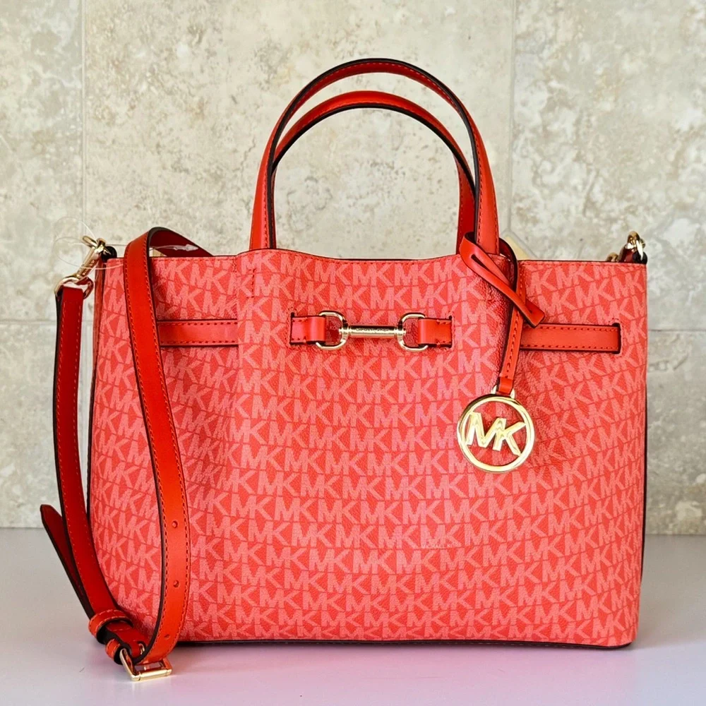 Michael Kors Carson MD Satchel Shoulder Bag MK Red Clay